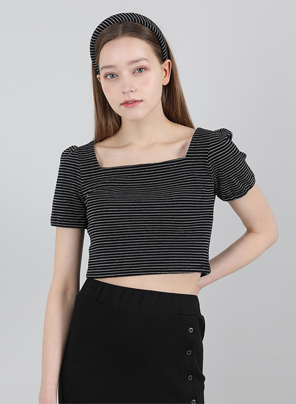 Stripe Puff T-shirt Black